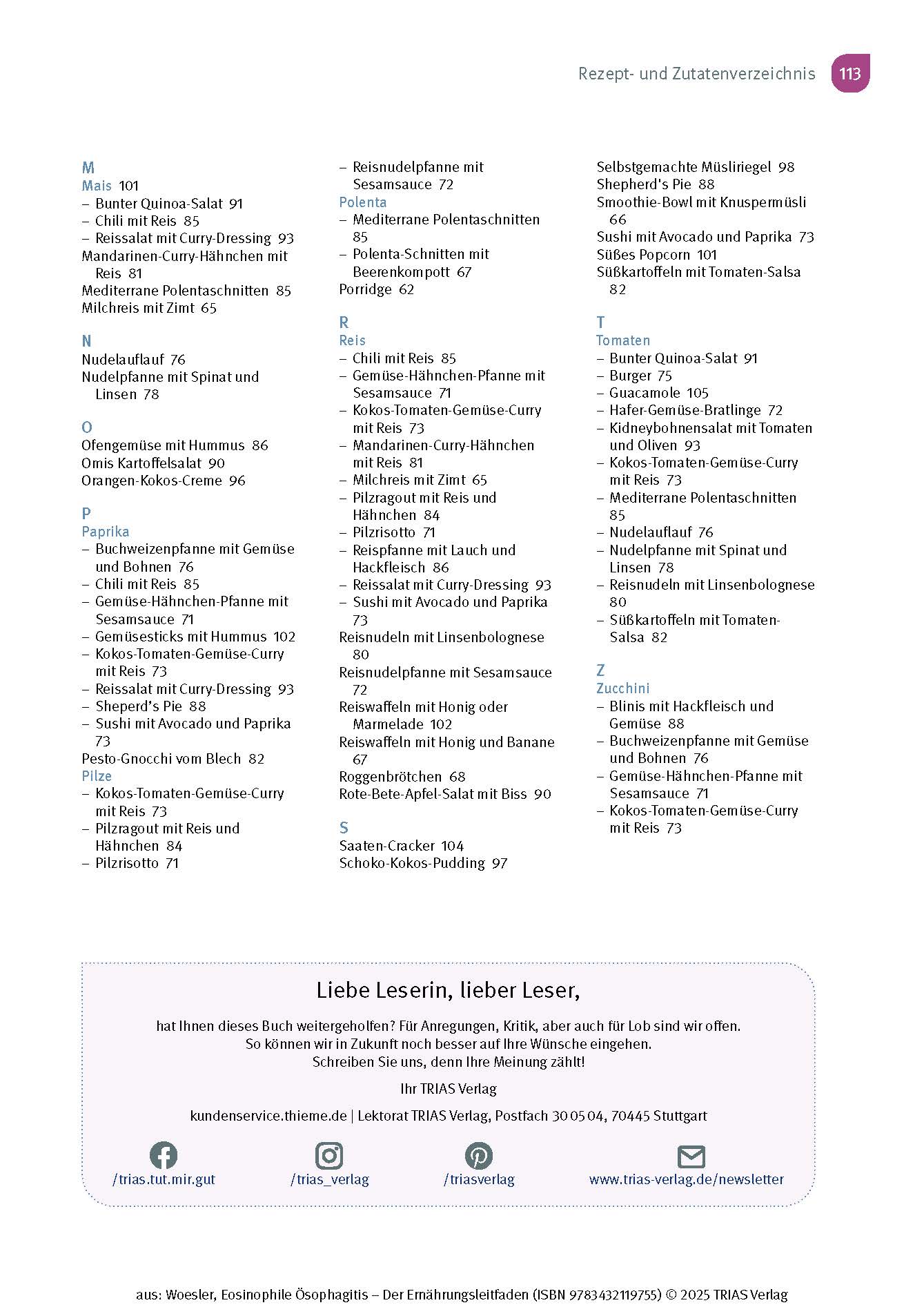 Eosinophile Ösophagitis - Der Ernährungsleitfaden