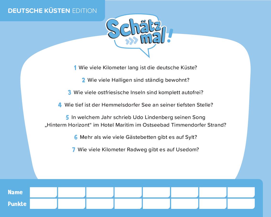 Schätz mal! Deutsche Küsten Edition