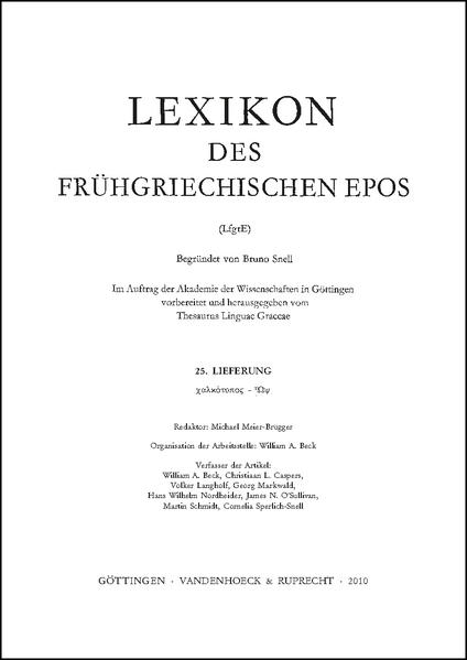 Lexikon des frühgriechischen Epos Lfg. 25