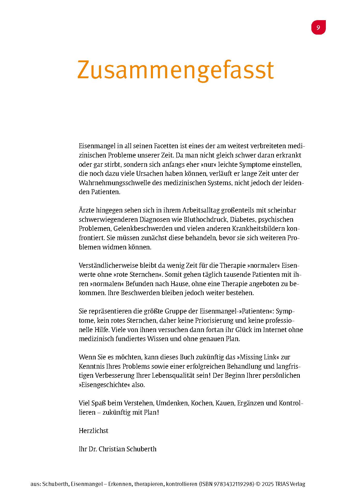 Eisenmangel - Erkennen, therapieren, kontrollieren
