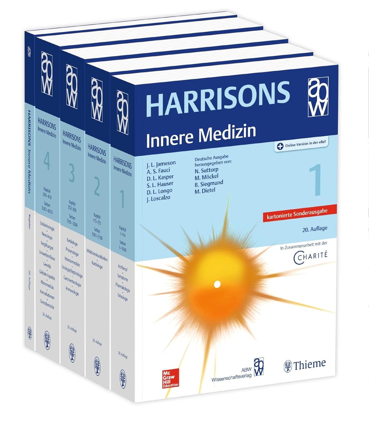 Harrisons Innere Medizin, 20. Auflage/Kartonierte Sondernausgabe, Set mit 4 Bändern+Registerban