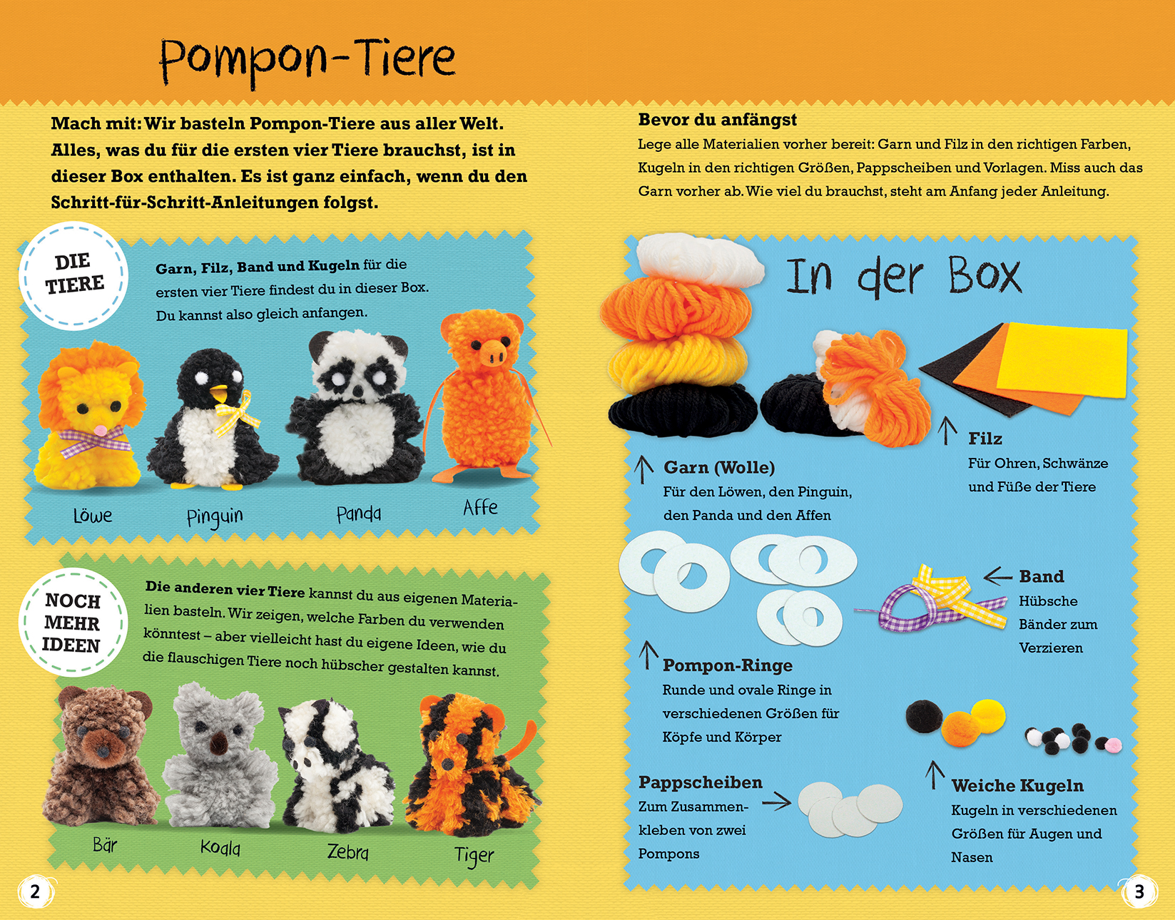 Pompon-Box Zoo-Tiere