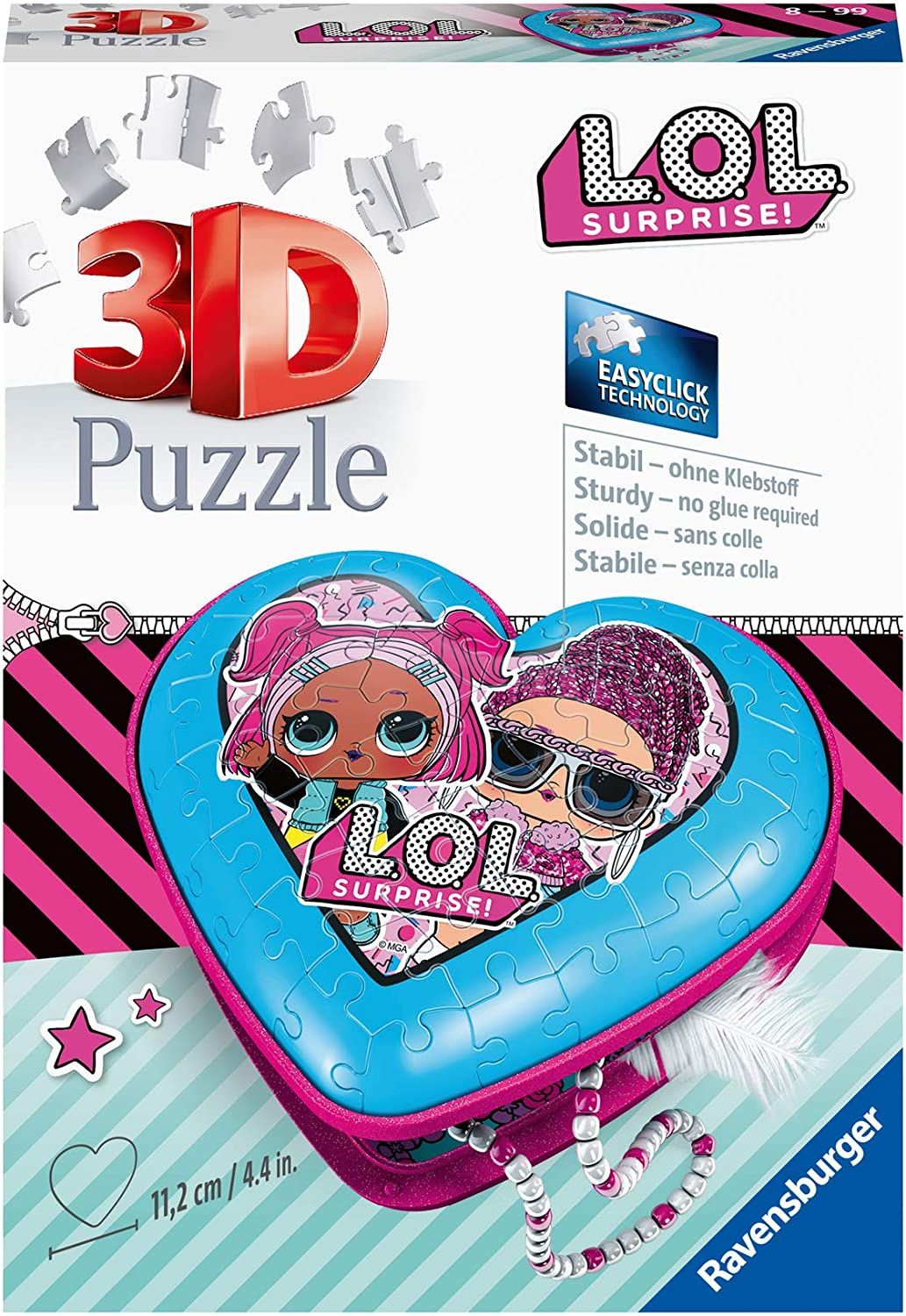 Ravensburger 3D Puzzle 11233 - Herzschatulle L.O.L. Surprise! - 54 Teile - Aufbewahrungsbox für Erwachsene und Kinder ab 8 Jahren
