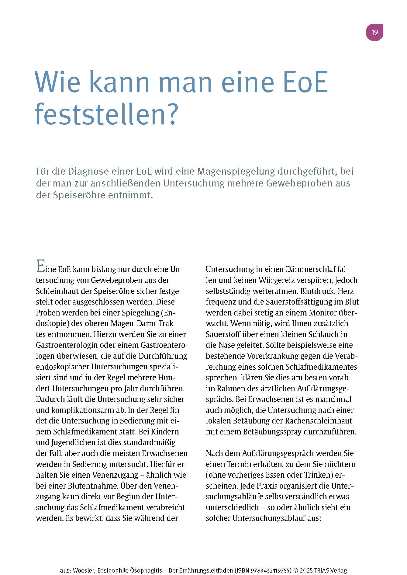 Eosinophile Ösophagitis - Der Ernährungsleitfaden