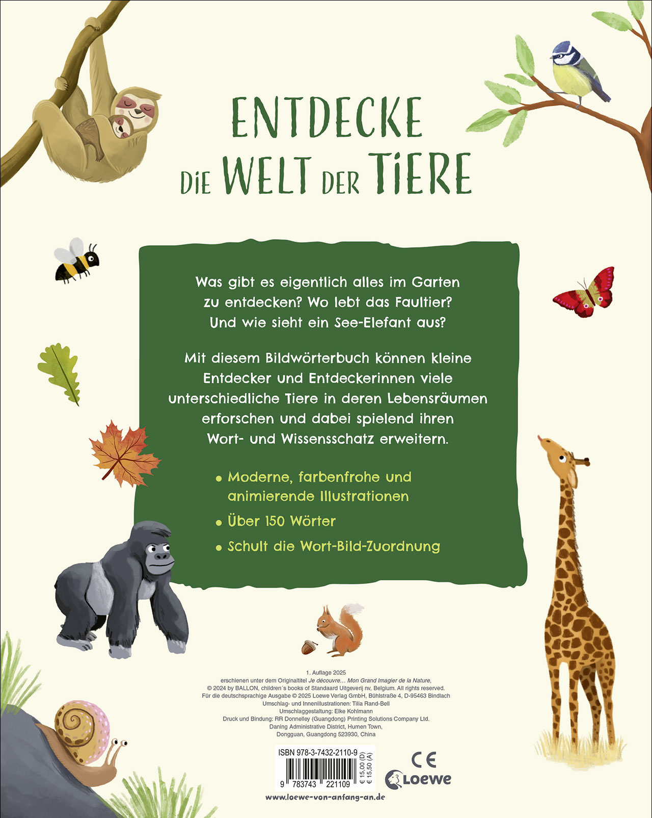 Entdecke die Welt der Tiere - Mein schönstes Bildwörterbuch