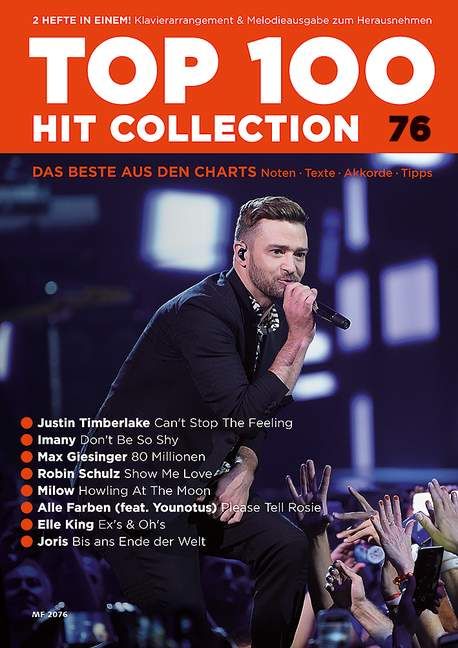 Top 100 Hit Collection 76: 8 Chart Hits: Can't Stop The Feeling - Don't Be So Shy - 80 Millionen - Show Me Love - Howling At The Top 100 Hit Collection 76: 8 Chart Hits: Can't Stop The Feeling - Don't Be So Shy - 80 Millionen - Show Me Love - Howling At The