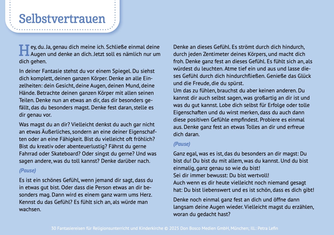 30 Fantasiereisen für Religionsunterricht und Kinderkirche