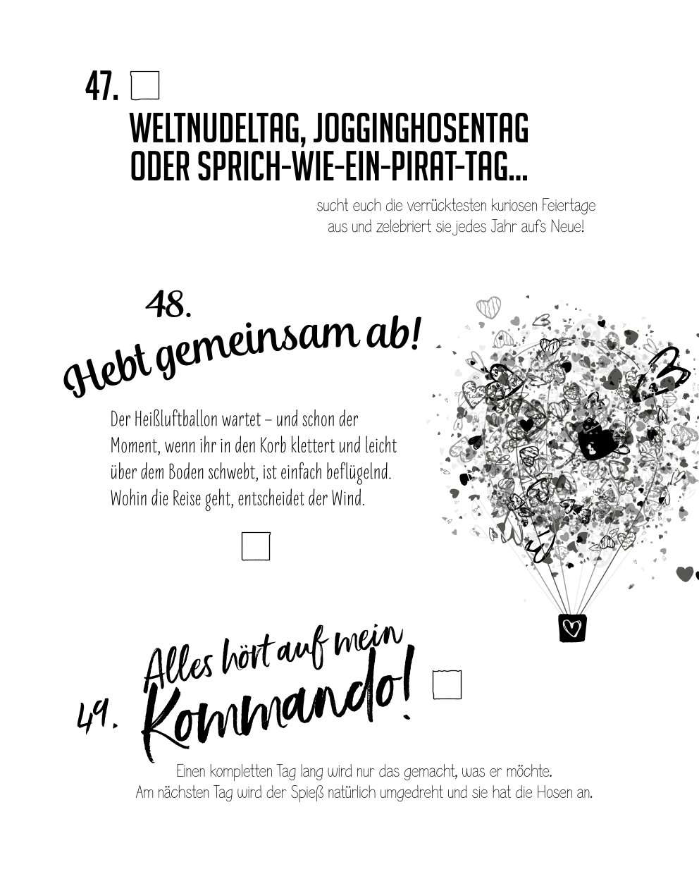 Die NEUE Bucket List für Paare