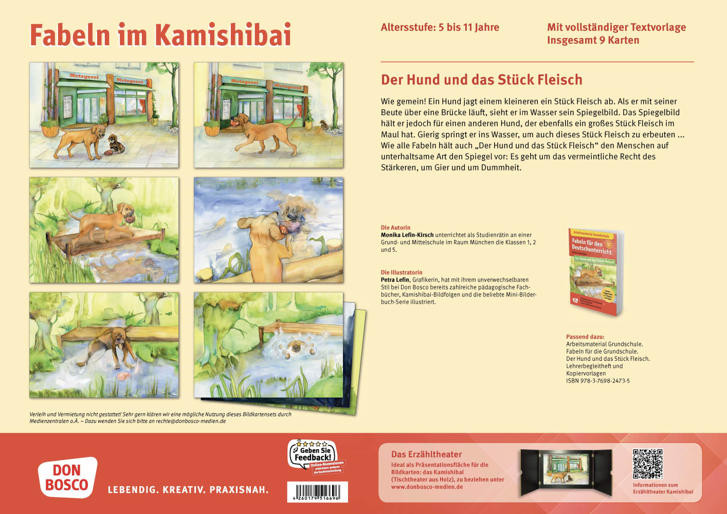 Der Hund und das Stück Fleisch. Eine Fabel von Äsop. Kamishibai Bildkartenset.