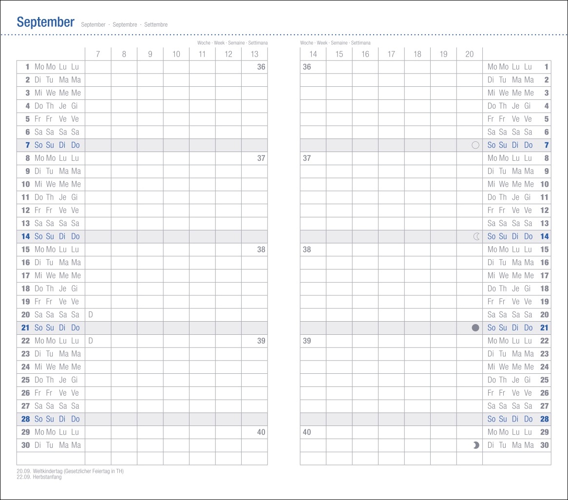 Monats-Taschenkalender, schwarz 2025