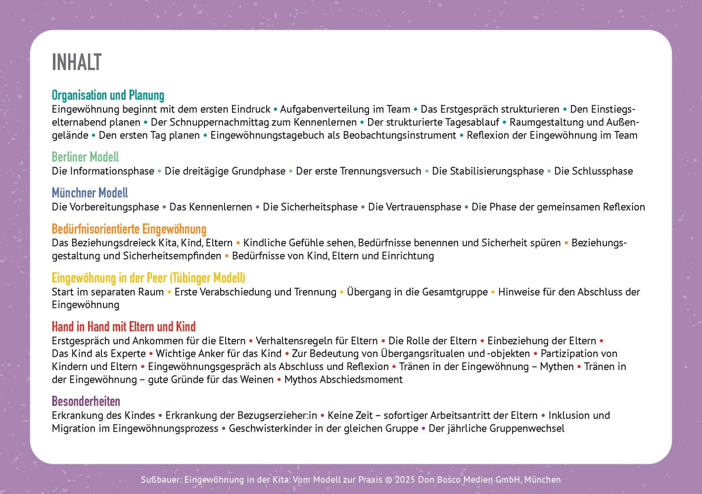 Eingewöhnung in der Kita. Vom Modell zur Praxis