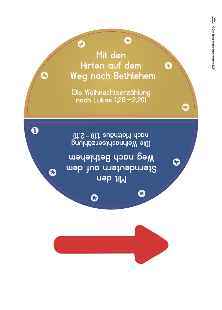 Die Weihnachtsgeschichte. Auf dem Weg nach Bethlehem. Ein Legekreis in 10 Bildern