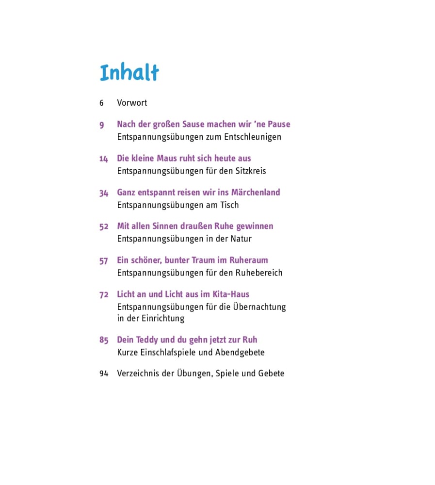 Ruhephasen im Kindergarten