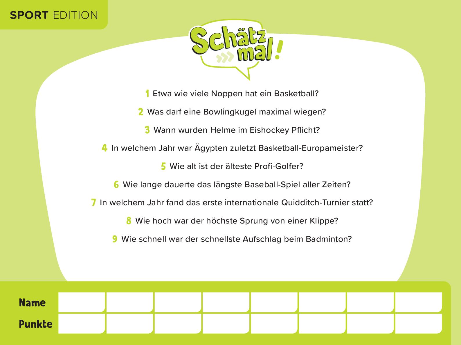 Schätz mal! Sport Edition