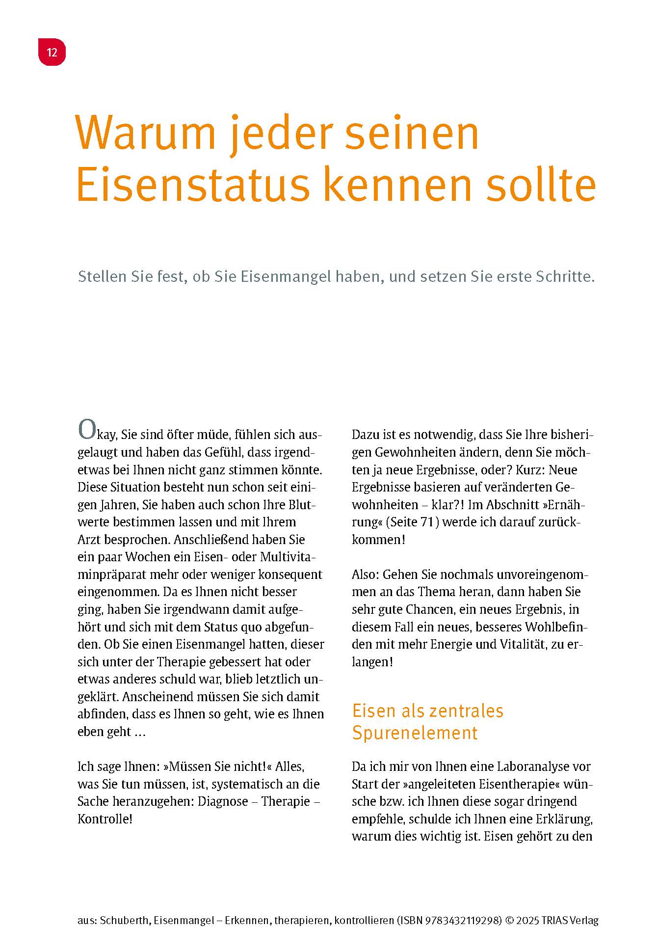 Eisenmangel - Erkennen, therapieren, kontrollieren
