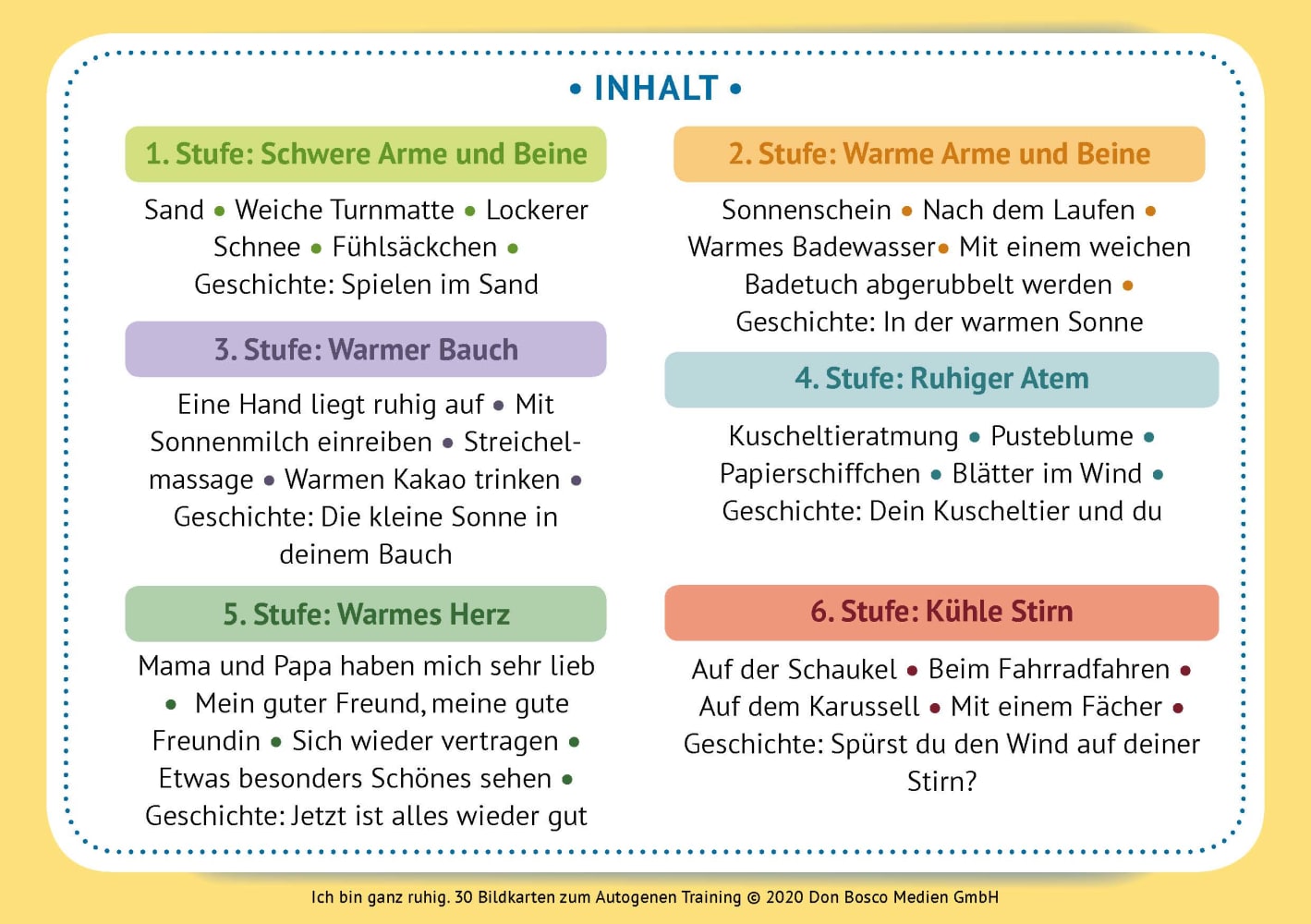 Ich bin ganz ruhig. 30 Bildkarten zum Autogenen Training mit Kindern.