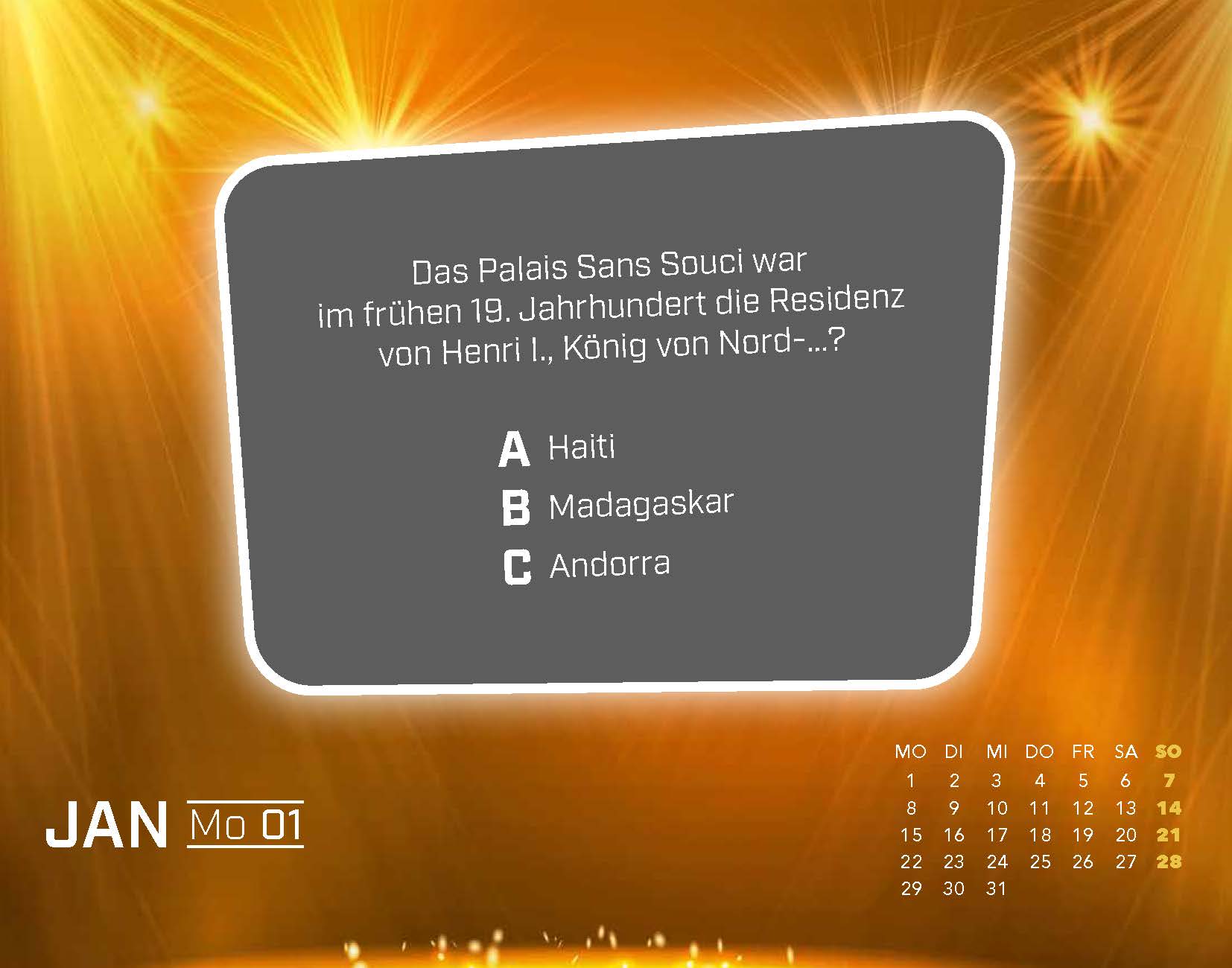 So werden Sie zum Quizgott Kalender 2024 – Tagesabreißkalender