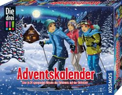 KOSMOS 632502 Die drei !!! Adventskalender 2023, Löse das Rätsel um das Geheimnis auf der Ski-Freizeit, mit 24 Detektiv-Gimmicks
