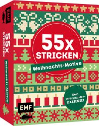 55 x stricken – Weihnachts-Motive: Deine Strickmustersammlung als Kartenset